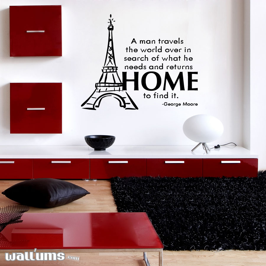 A man travels the world... Wall Art Decals