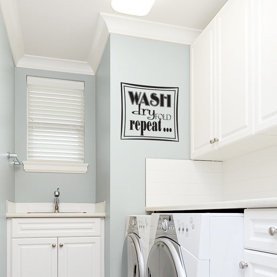 Wash Dry Fold Repeat Wall Decal