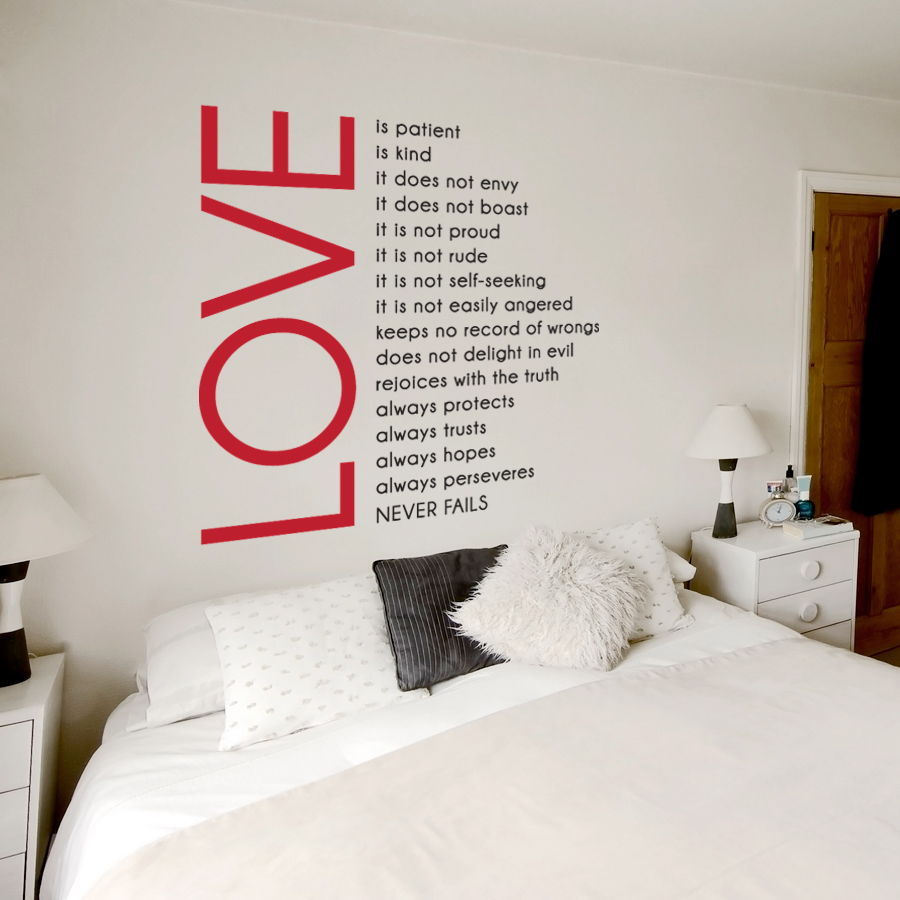 love is patient wall quote decal