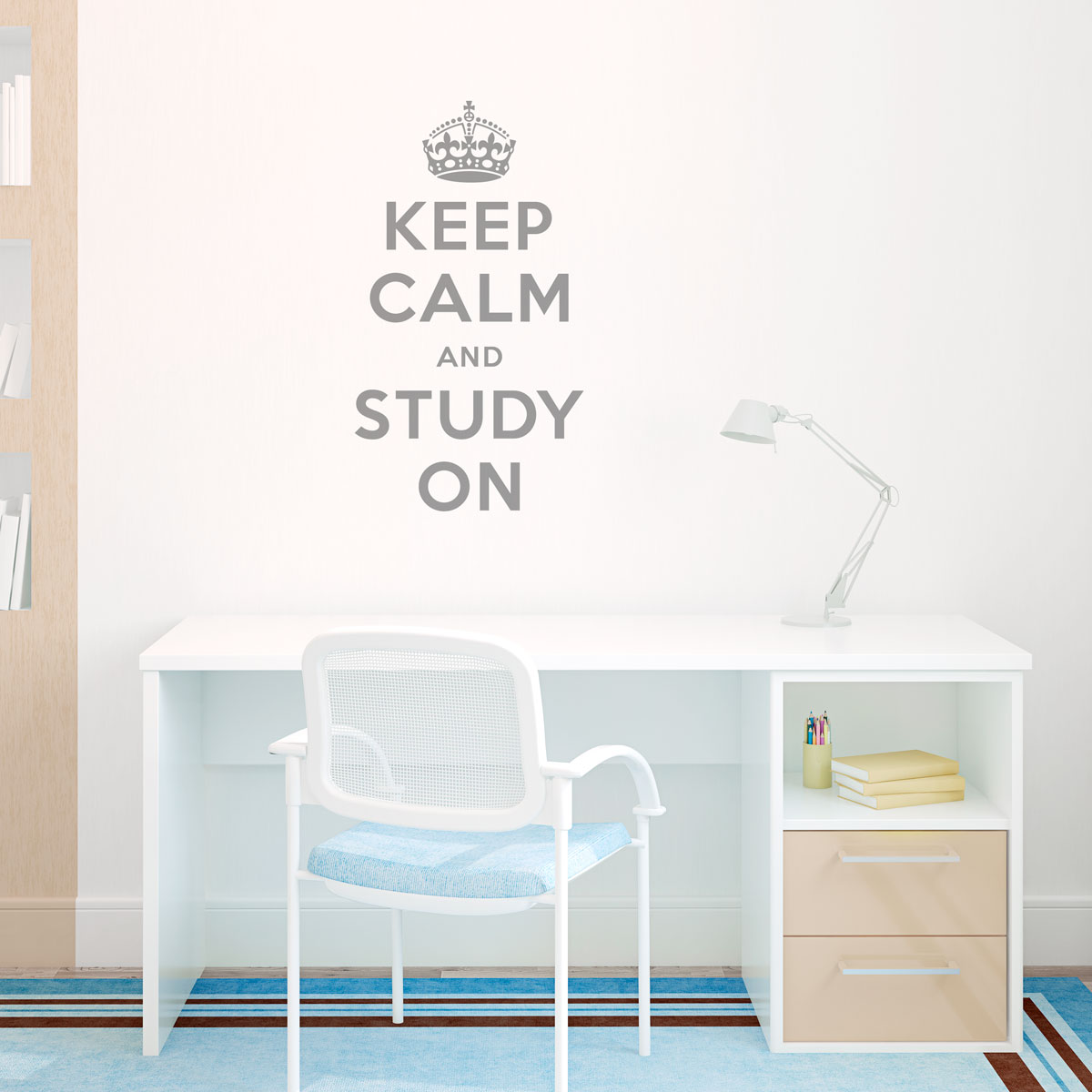 Keep Calm and Study On Wall Quote Decal