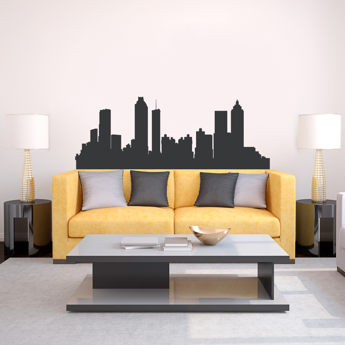 Atlanta Skyline Wall Art Atlanta Skyline Wall Decal Wallums