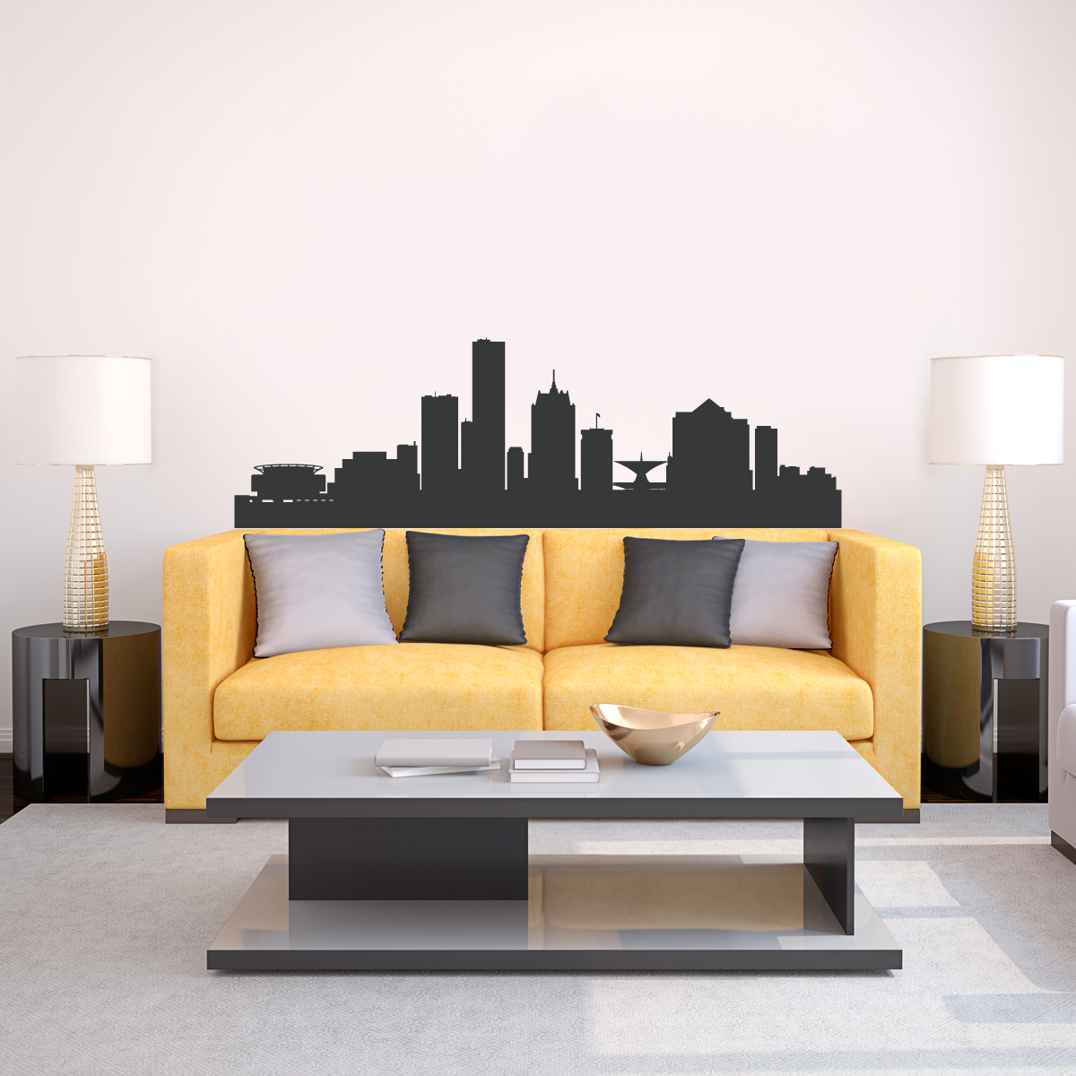 Milwaukee Wisconsin Skyline Vinyl Wall Decal Sticker