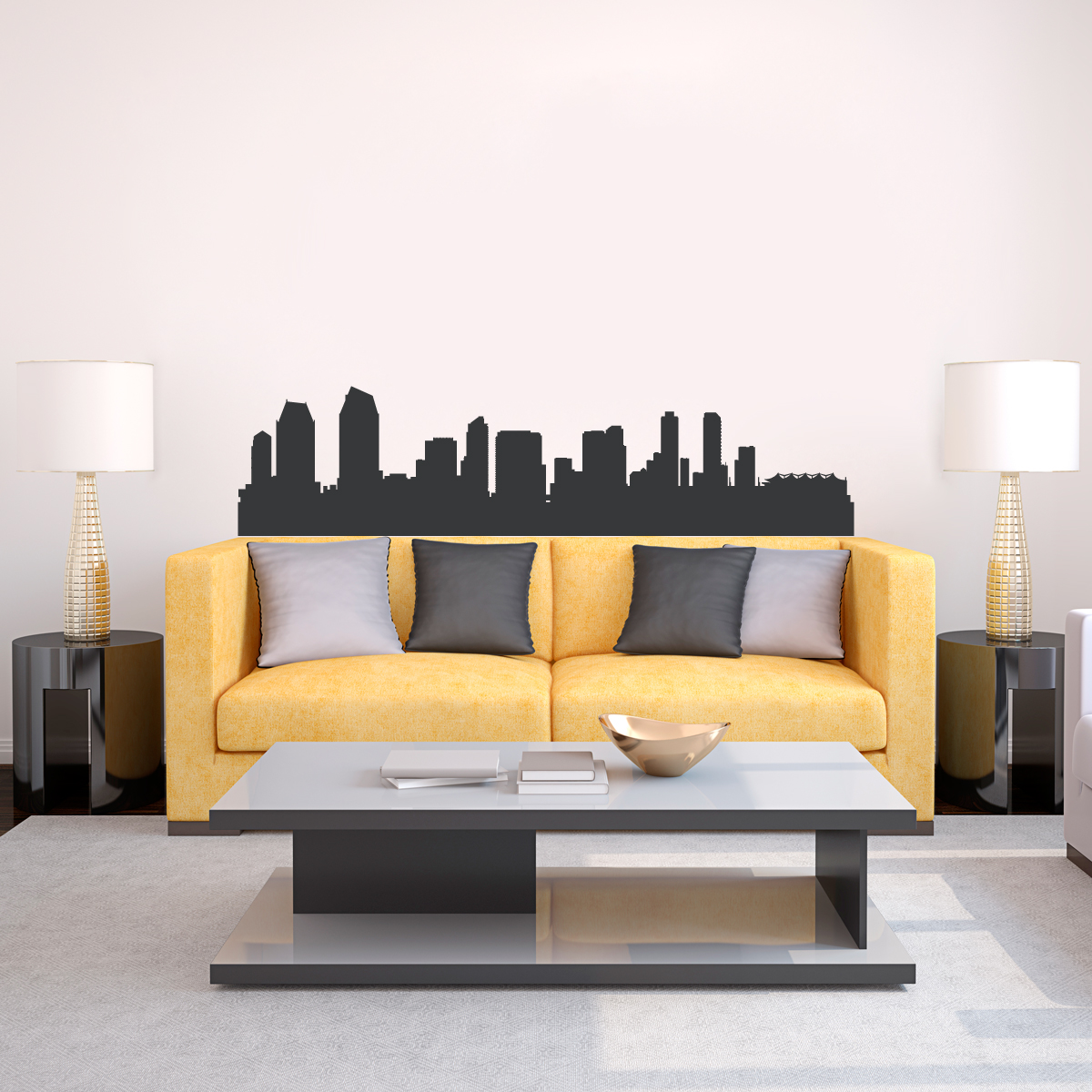 San Diego California Skyline Vinyl Wall Decal Sticker