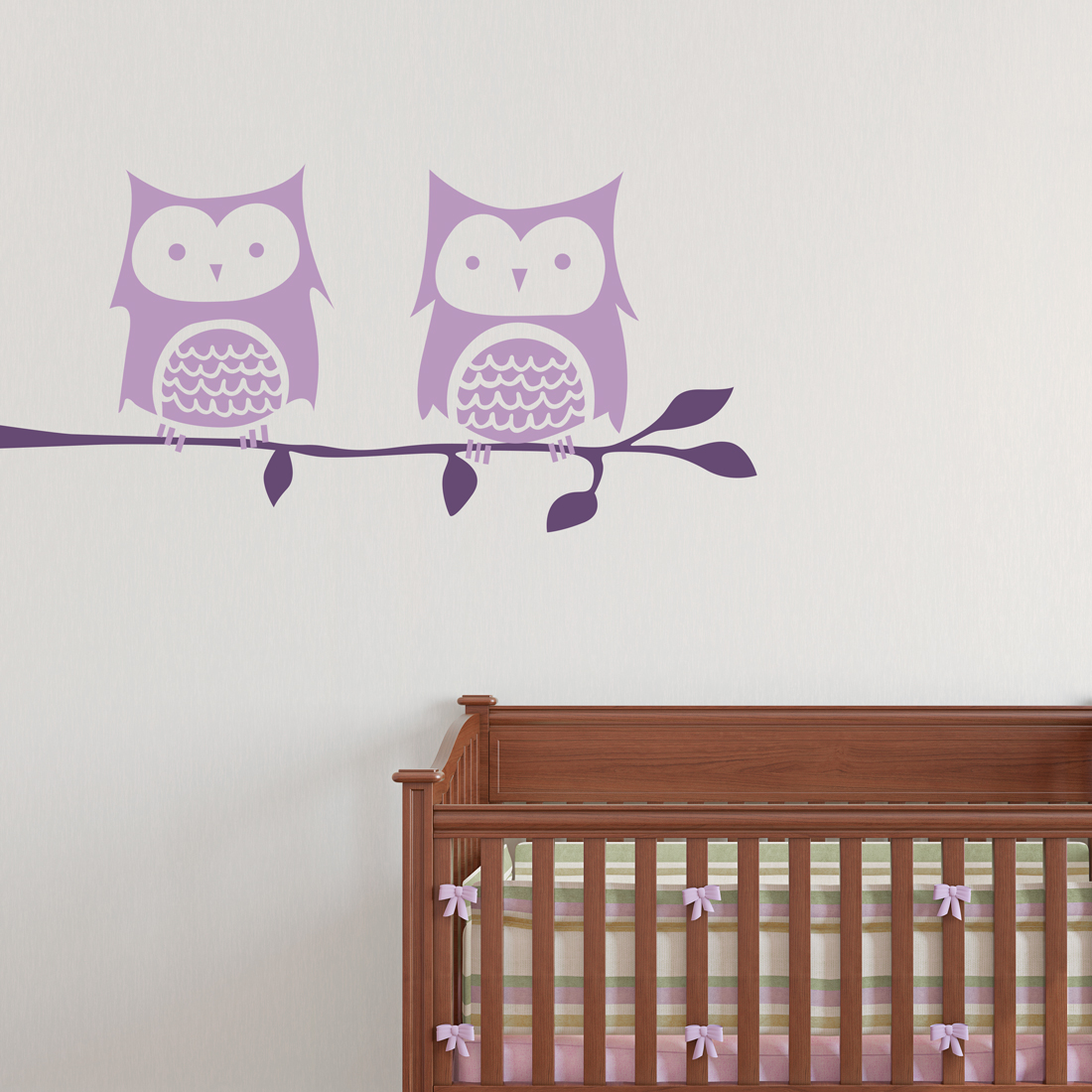 Owl Pair on Branch Wall Decal