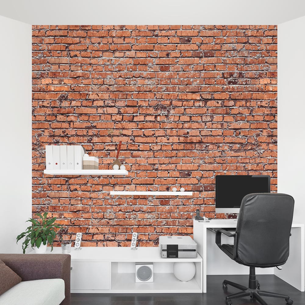 Old Red Brick Wall Mural