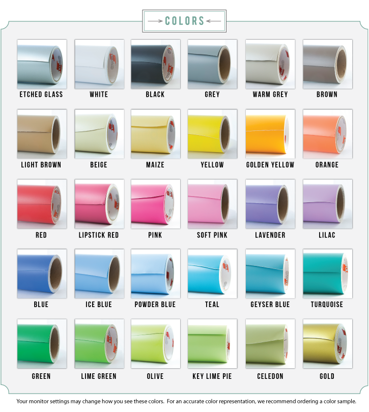 Different colors available for Wall Decals