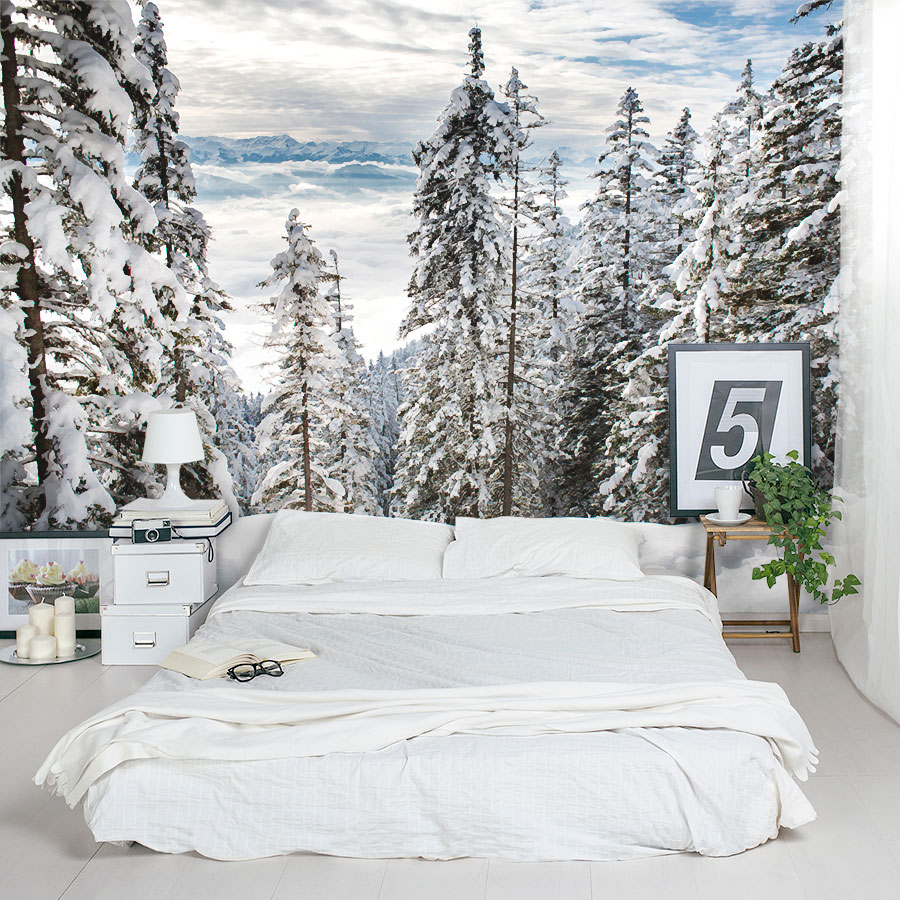 Alps Winter Forest Wall Mural