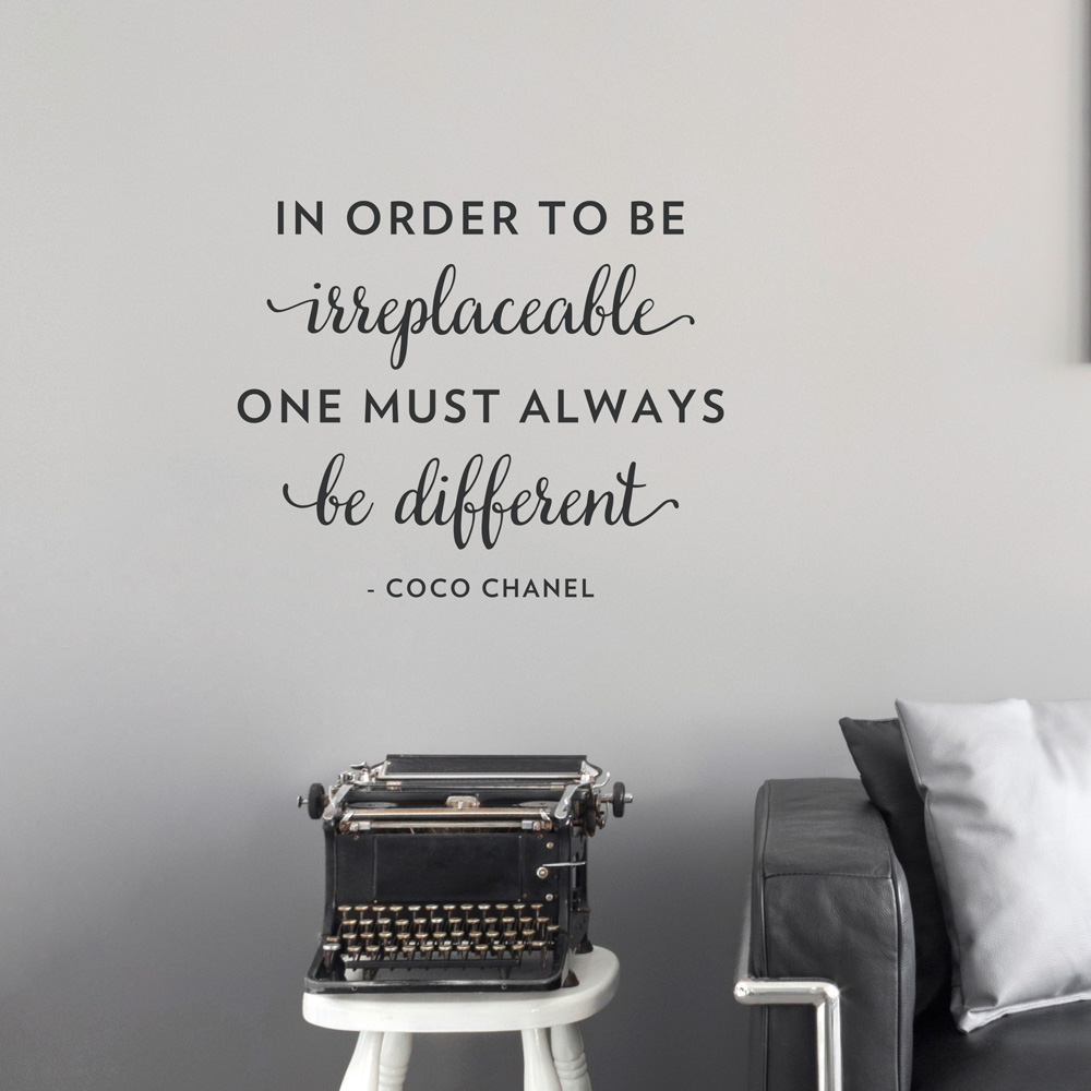 Be Different Chanel Wall Quote Decal