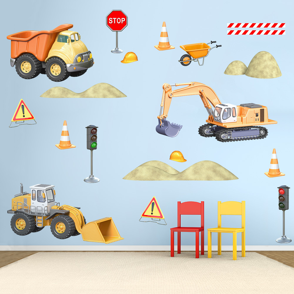 3D Construction Set Wall Decal