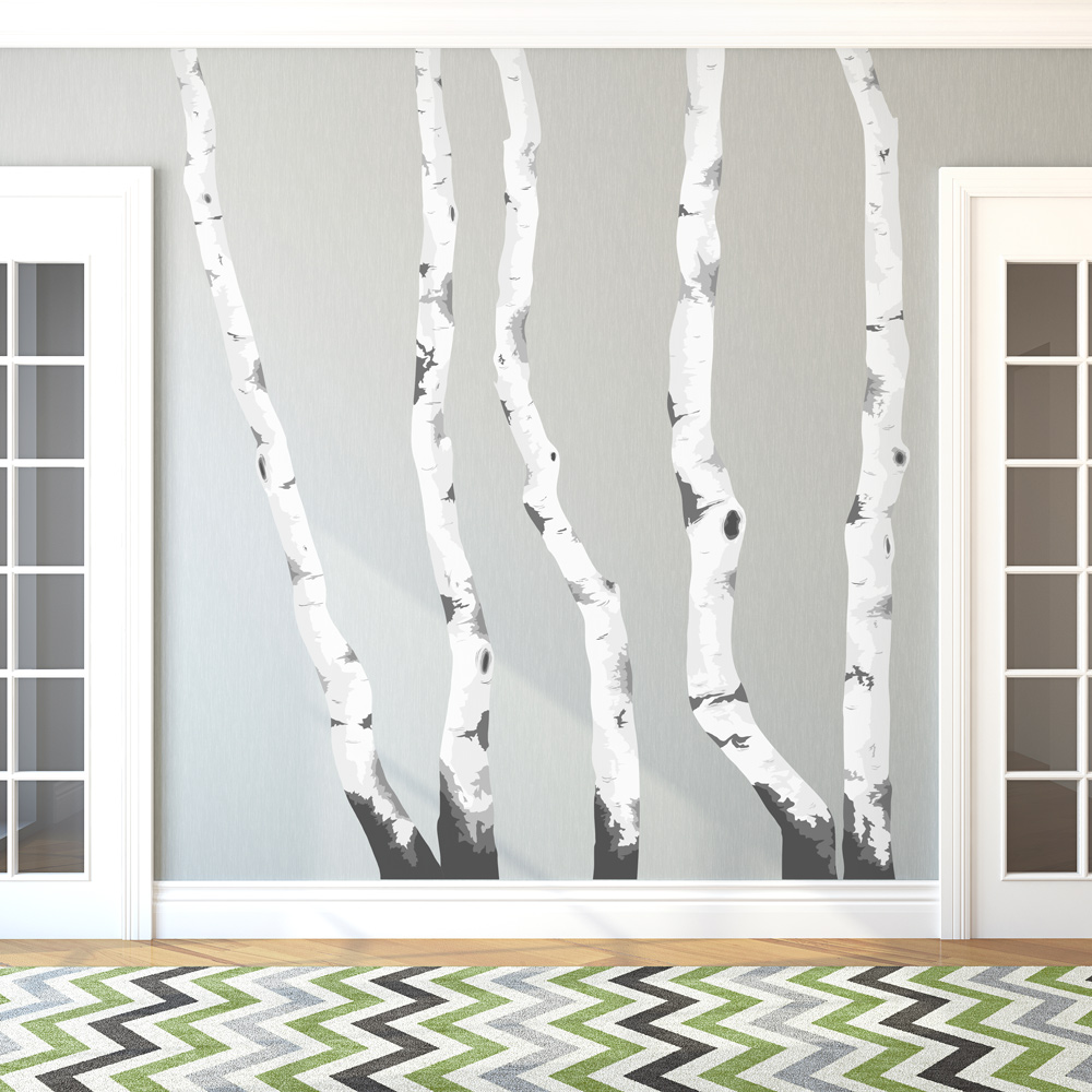 birch tree wood wall art