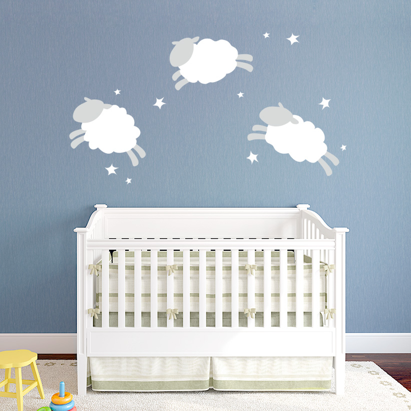 Cloud Sheep Wall Decal WhiteGrey