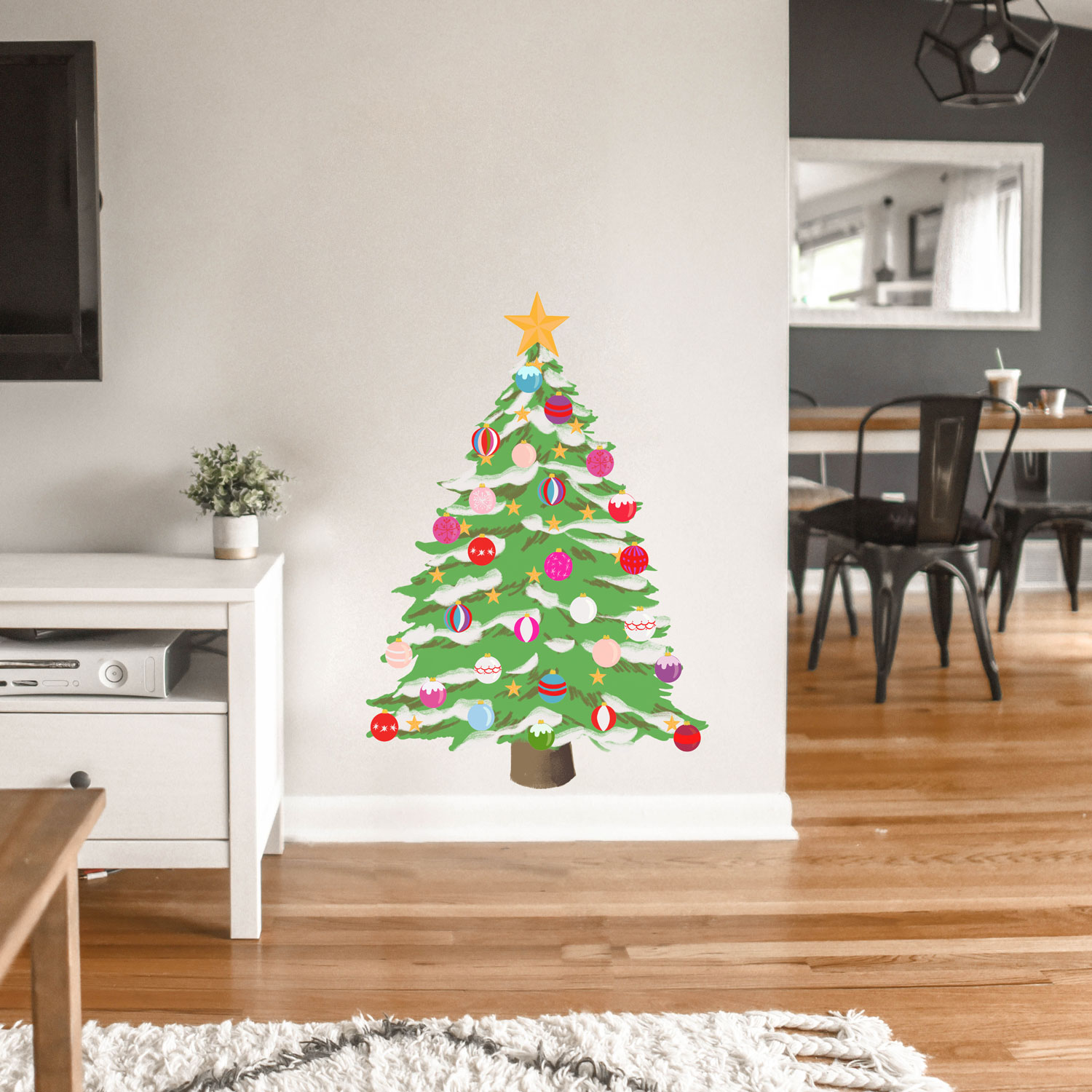 Frosted Holiday Tree Printed Wall Decal