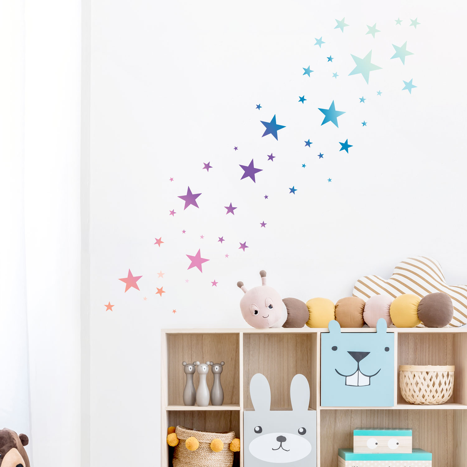 Removable Peel & Stick Ombre Stars Wall Decal | Wallums