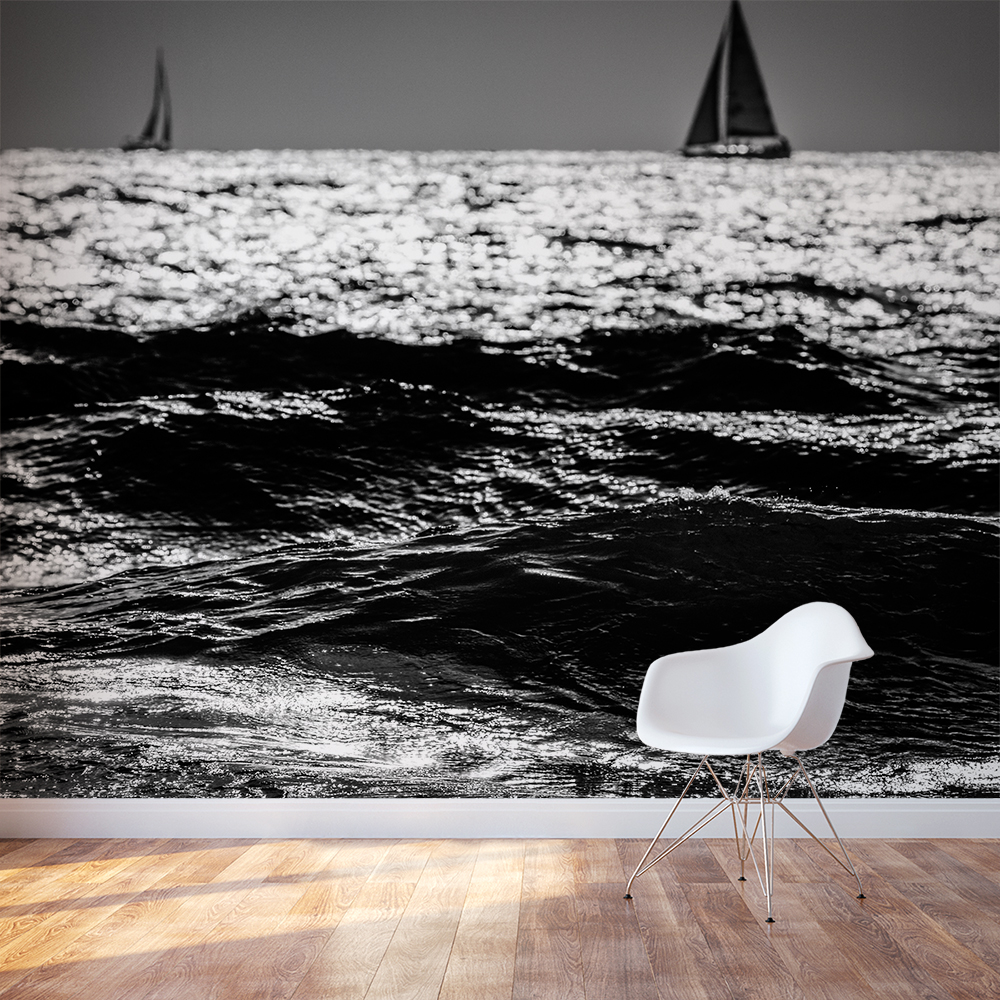 sailboat wall mural