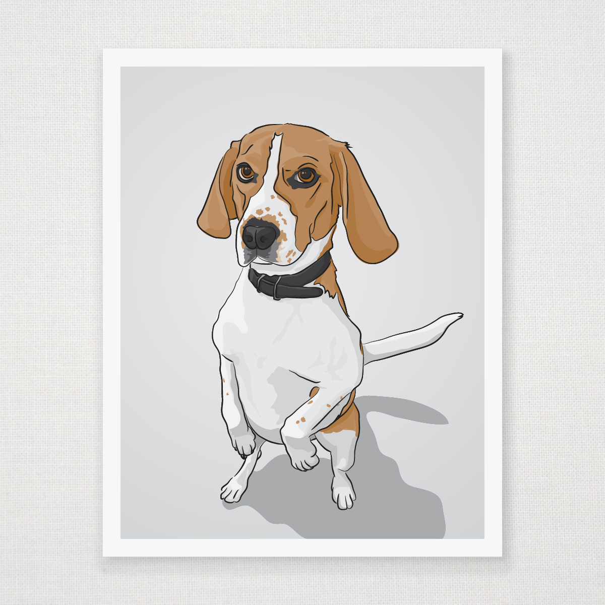 Standing Beagle Art Print