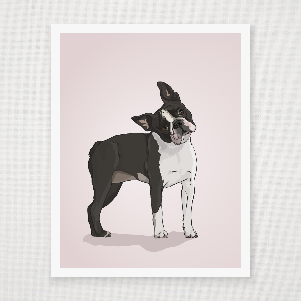 Lola Boston Terrier Mauve 11x14 Print