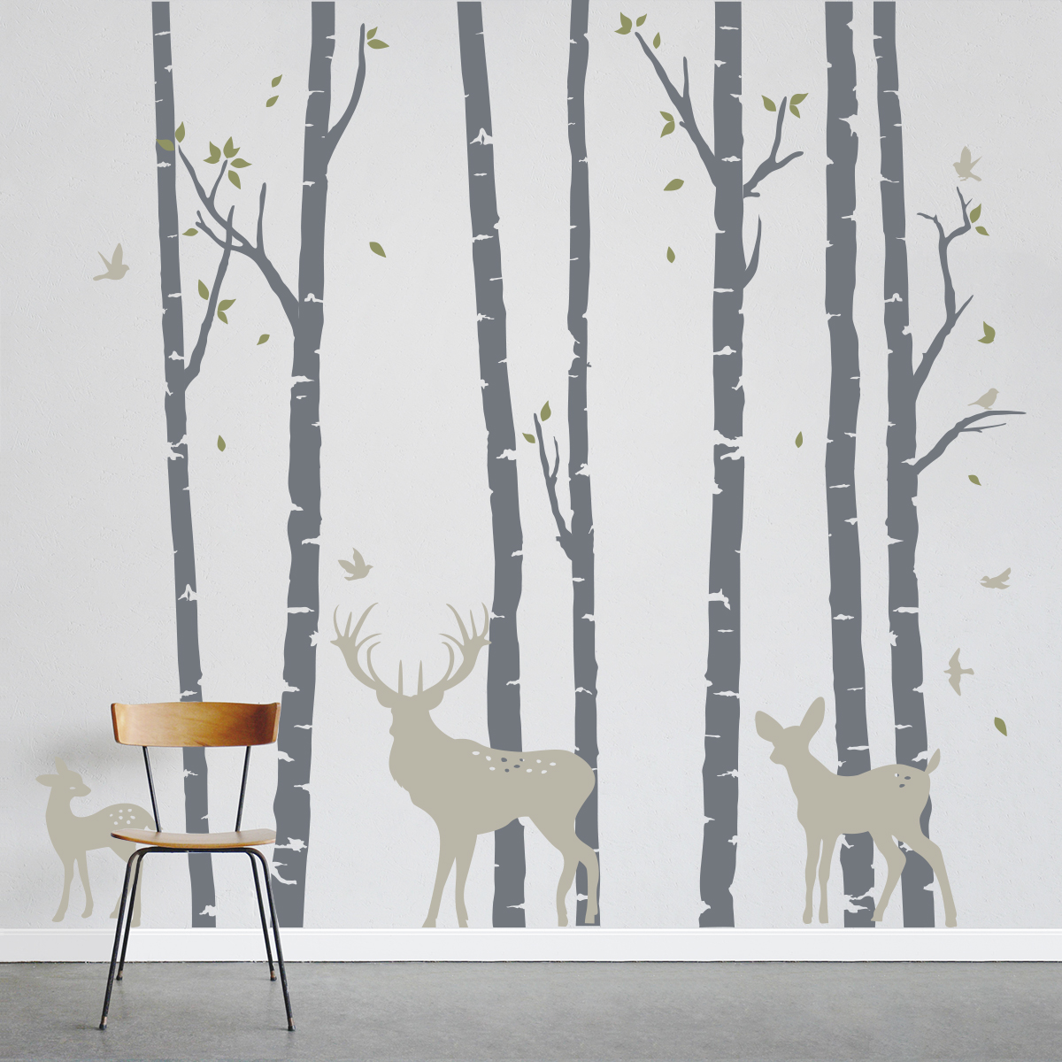 personalized birch tree wall art