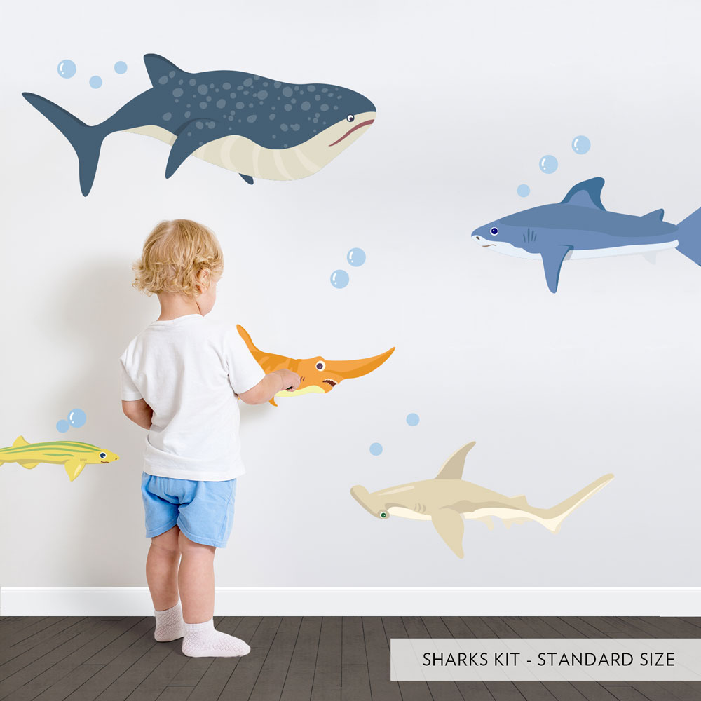 Dry Erase Shark Writable Kids Room Wall Decal Mural Ocean Animal Remov –  American Wall Designs