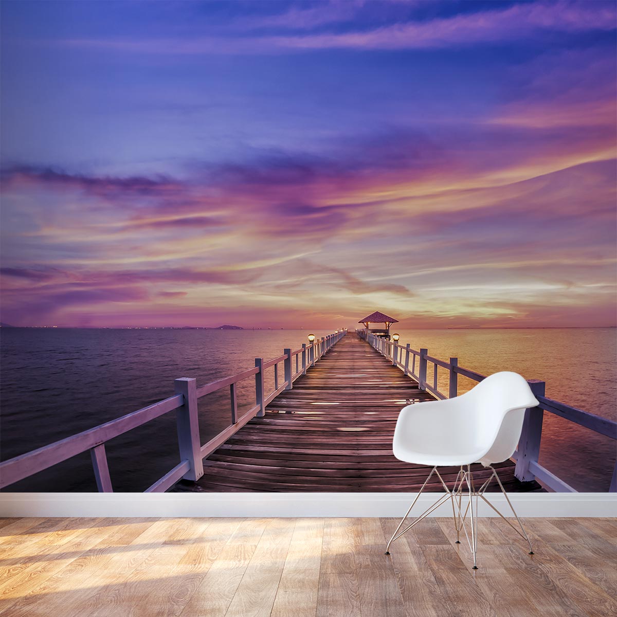 Thailand Pier Sunset Wall Mural1200 x 1200