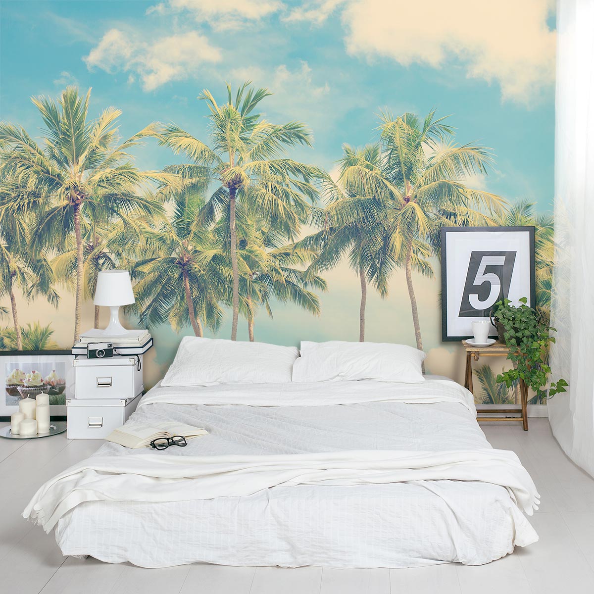 Vintage Palm Tree Wall Mural | Vintage Palm Wall Decal1200 x 1200