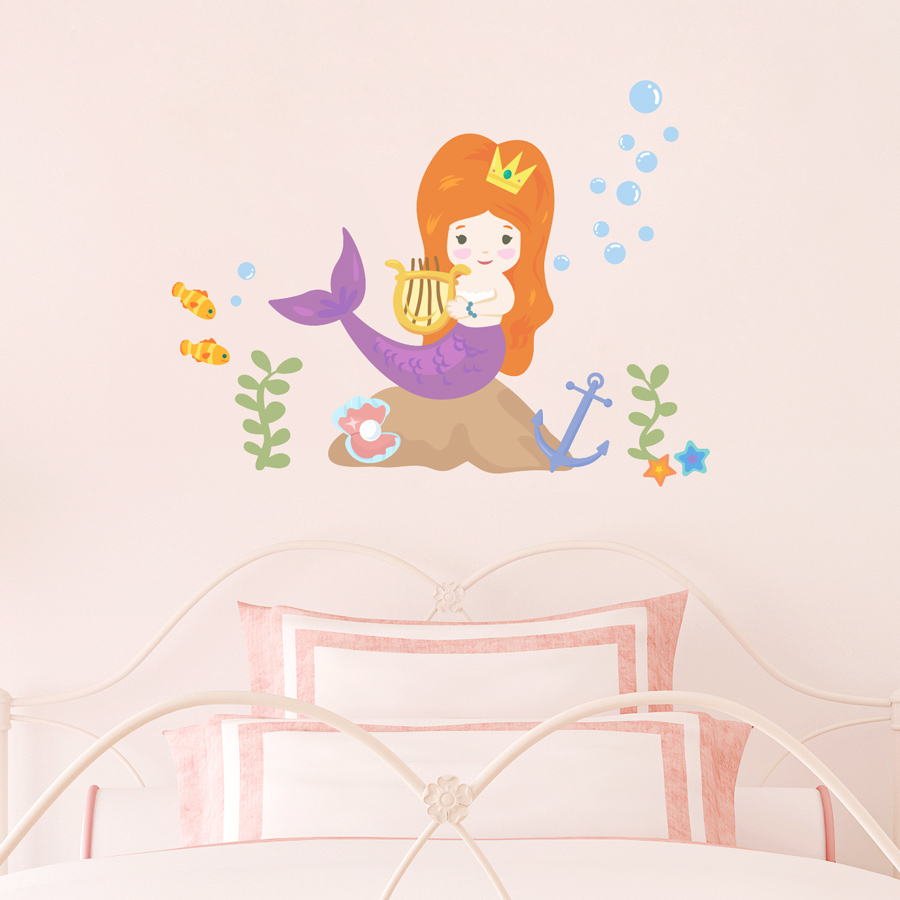 Cute Mermaid wall decal a