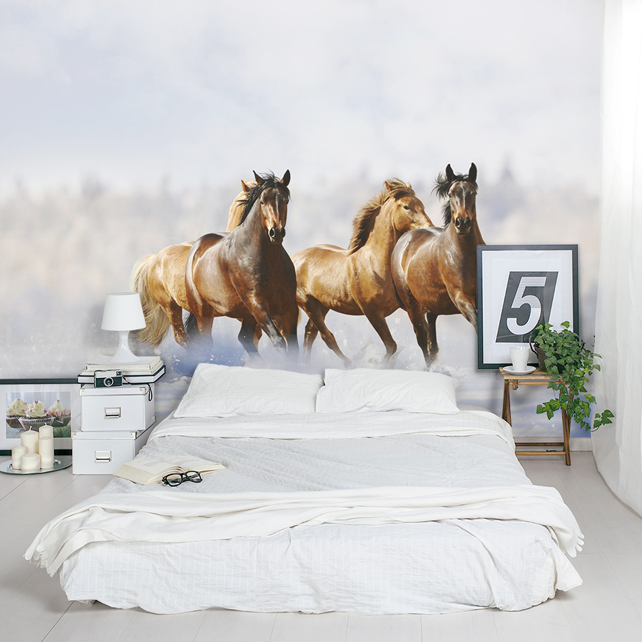 Winter Horses Wall Mural