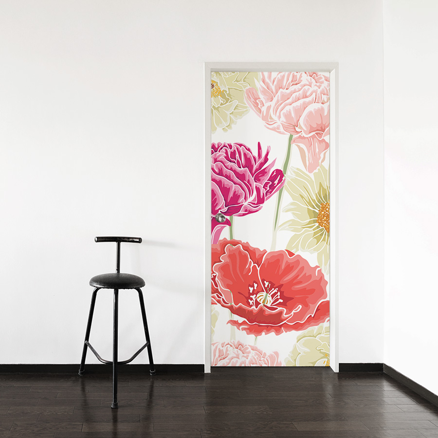 Painted Flower Door Mural Painted Flower Door Mural