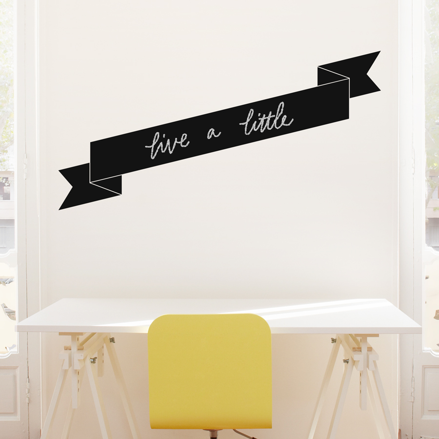 Chalkboard Ribbon Banner Wall Decal | Ribbon Blackboard Sticker