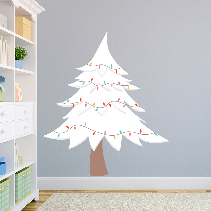 White Christmas Tree Wall Decal Christmas Tree Wall Sticker