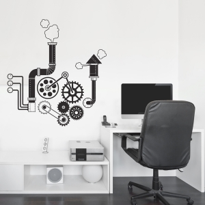 Mechanical gears wall decal