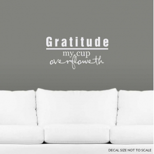 Gratitude wall decal quote