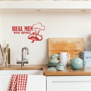 Real Men wall decal quote