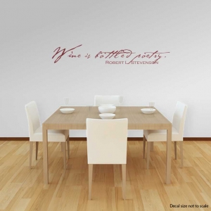 Wine Is Bottled Poetry Wall Art Vinyl Decal Sticker Quote