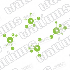 Sci Fi Molecule removeable vinyl Wall art Decal Sticker