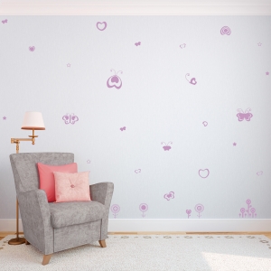 Birds flowers butterflies wall decal