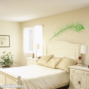 Peacock feather wall decal