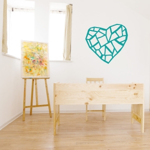 Stained glass heart wall decal