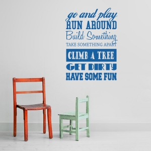 Go and Play wall decal quote