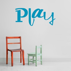 Play wall decal quote