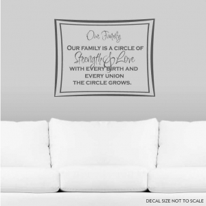 Our family wall decal quote