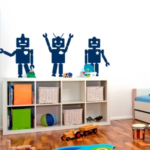 Robot Trio Wall Decal