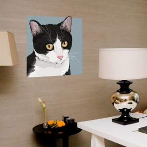 Black and White Cat Wall Decal