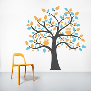Bright Owl Tree Wall Decal