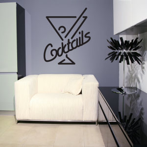 Neon Cocktails Sign Wall Decal