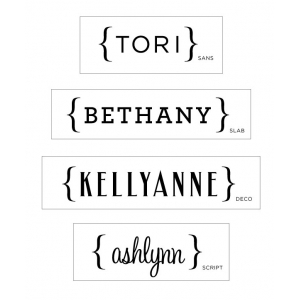 Custom Name in Brackets Wall Decal Sticker Home Decor