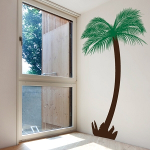 Tropical palm tree wall decal