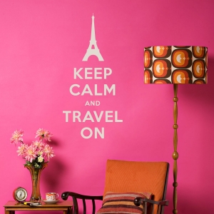Keep calm and travel on wall decal