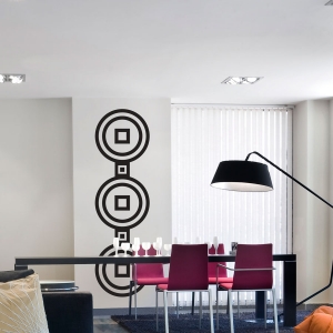 Three circles 2 squares wall decal