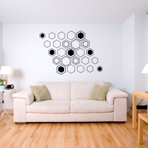 Geometric Hex wall decal