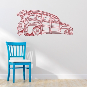 Woodie wagon wall decal